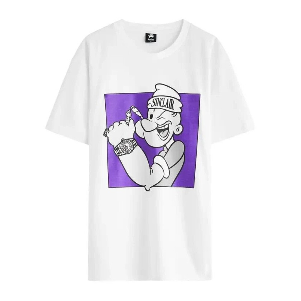 Sinclair Global Tee Shirt Mens Medium White Popeye Graphic Made In USA